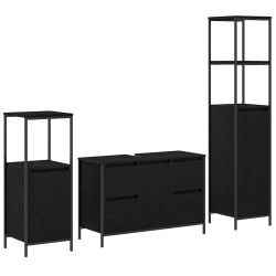 Ensemble de mobilier de salle de bain 3 pcs Chêne noir 619961619961