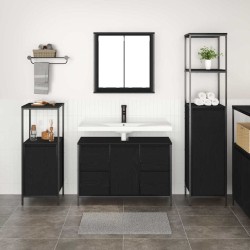 Ensemble de mobilier de salle de bain 3 pcs Chêne noir 619961619961