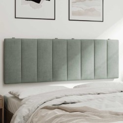 Coussin de tête de lit Hanko gris clair 140 cm velours 619965619965