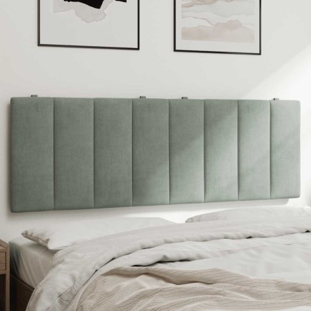 Coussin de tête de lit Hanko gris clair 140 cm velours 619965619965