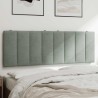 Coussin de tête de lit Hanko gris clair 140 cm velours 619965619965
