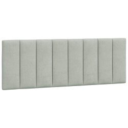 Coussin de tête de lit Hanko gris clair 140 cm velours 619965619965