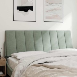 Coussin de tête de lit Hanko gris clair 140 cm velours 619965619965