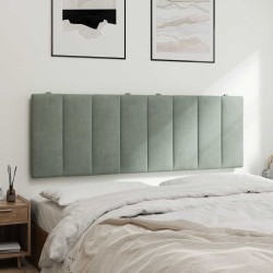 Coussin de tête de lit Hanko gris clair 140 cm velours 619965619965