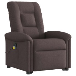 Fauteuil inclinable de massage Marron foncé Tissu 619966619966