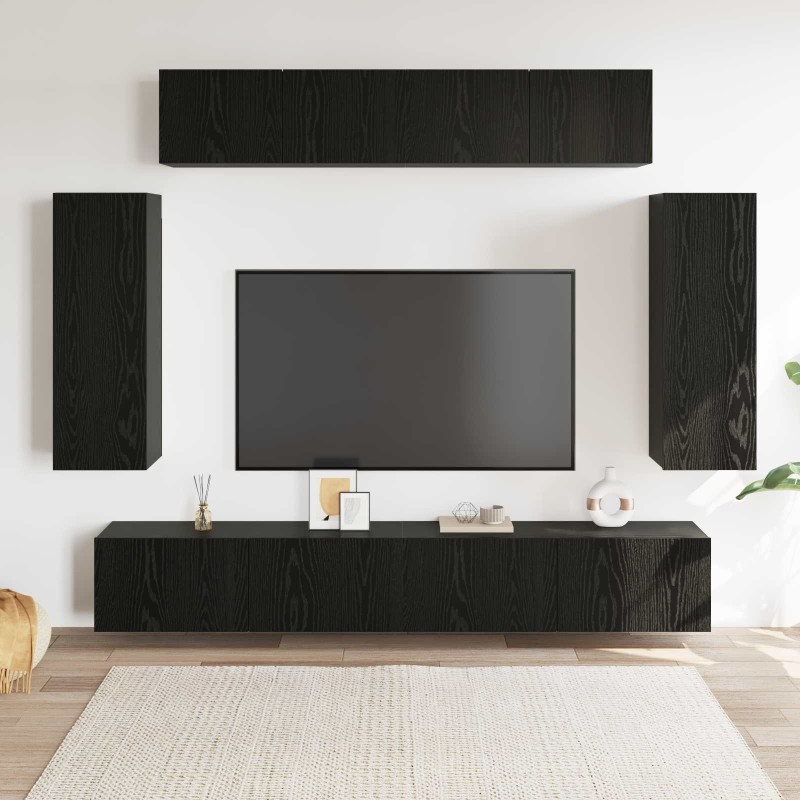 Ensemble meuble TV 6 pcs Chêne noir 100 x 30 x 30 cm 619968619968