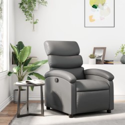 Fauteuil inclinable gris similicuir 619970619970