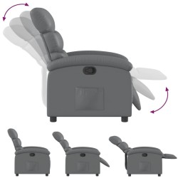 Fauteuil inclinable gris similicuir 619970619970