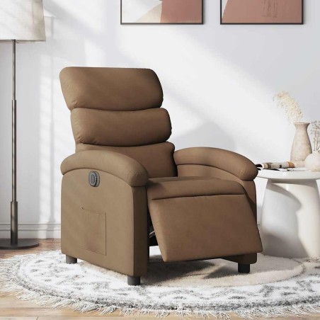 Fauteuil inclinable électrique Marron Tissu 619972619972