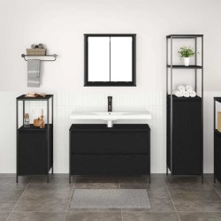 Ensemble de mobilier de salle de bain 3 pcs Chêne noir 619973619973