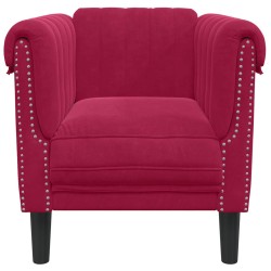 Fauteuil rouge bordeaux velours 619981619981