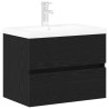 Meuble de Lavabo de Salle de Bain Chêne noir 60 x 39 x 62 cm 619983619983