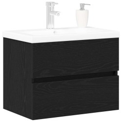 Meuble de Lavabo de Salle de Bain Chêne noir 60 x 39 x 62 cm 619983619983