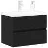 Meuble de Lavabo de Salle de Bain Chêne noir 60 x 39 x 62 cm 619983619983