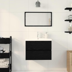 Meuble de Lavabo de Salle de Bain Chêne noir 60 x 39 x 62 cm 619983619983