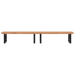 Étagère de vasque murale acier et bois massif de hêtre 619986619986