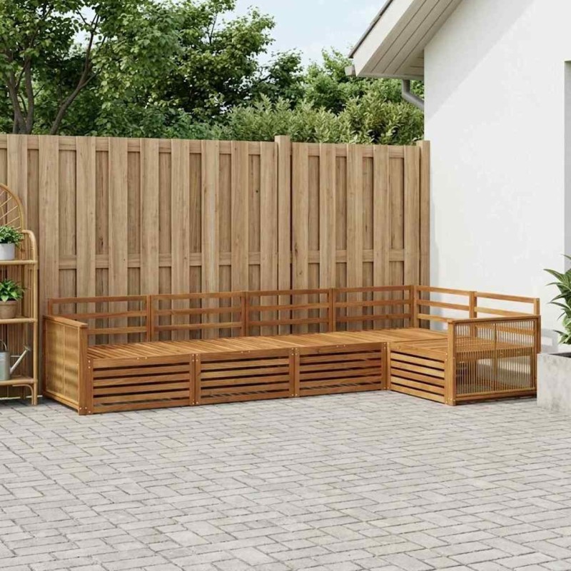 Ensemble de canapés d'extérieur 5 pcs Naturel 620005620005