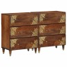 Buffet 2 pcs marron miel 60 x 33 x 75 cm Bois de mangue massif 620008620008