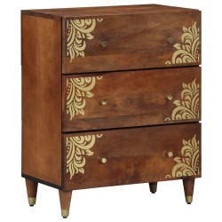 Buffet 2 pcs marron miel 60 x 33 x 75 cm Bois de mangue massif 620008620008