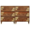 Buffet 2 pcs marron miel 60 x 33 x 75 cm Bois de mangue massif 620008620008
