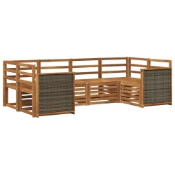 Ensemble de canapé d'angle 5 pcs Naturel Bois d'Acacia Massif 620009620009