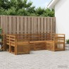 Ensemble de canapé d'angle 5 pcs Naturel Bois d'Acacia Massif 620011620011