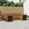 Ensemble de canapé d'angle 5 pcs Naturel Bois d'Acacia Massif 620018620018