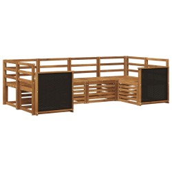Ensemble de canapé d'angle 5 pcs Naturel Bois d'Acacia Massif 620018620018