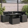 Salon de jardin 5 pcs avec coussins noir résine tressée 620021620021