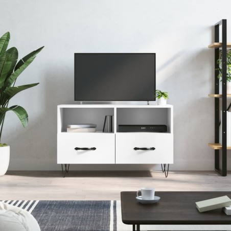 Meuble TV Blanc 80x36x50 cm Bois d'ingénierie 620043620043
