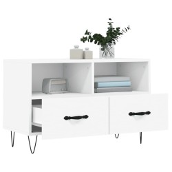 Meuble TV Blanc 80x36x50 cm Bois d'ingénierie 620043620043