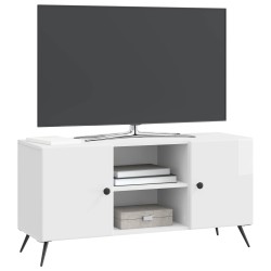 Meuble TV Blanc brillant 102 x 34,5 x 50 cm Bois d'ingénierie 620044620044