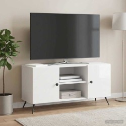 Meuble TV Blanc brillant 102 x 34,5 x 50 cm Bois d'ingénierie 620044620044