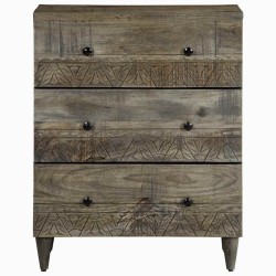 Buffet gris clair 60x33,5x75 cm bois de manguier massif 620048620048