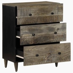 Buffet gris clair 60x33,5x75 cm bois de manguier massif 620048620048