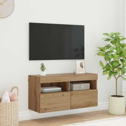 Meuble TV mural 80 x 30 x 40 cm Chêne artisanal 620057620057