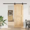 Porte coulissante NARVIK Naturel et noir 90 x 210 cm (213,5 cm) 620066620066