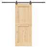 Porte coulissante NARVIK Naturel et noir 90 x 210 cm (213,5 cm) 620066620066