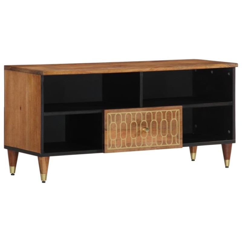 Meuble TV 100x33x46 cm bois massif de manguier 620075620075