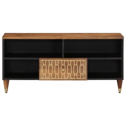 Meuble TV 100x33x46 cm bois massif de manguier 620075620075