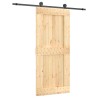 Porte coulissante Naturel et noir 90 x 210 cm 620076620076