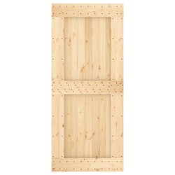 Porte coulissante Naturel et noir 90 x 210 cm 620076620076