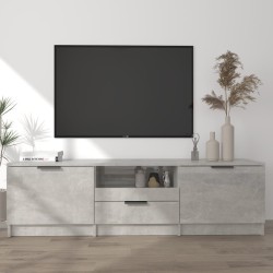 Meuble TV gris béton 140x35x40 cm bois d'ingénierie 620088620088