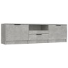 Meuble TV gris béton 140x35x40 cm bois d'ingénierie 620088620088