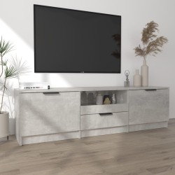 Meuble TV gris béton 140x35x40 cm bois d'ingénierie 620088620088