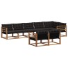 Ensemble de canapés d'extérieur 8 pcs Naturel et Noir 620094620094