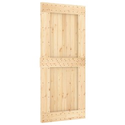 Porte coulissante NARVIK Naturel et noir 90 x 210 cm (213,5 cm) 620106620106