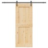Porte coulissante NARVIK Naturel et noir 90 x 210 cm (213,5 cm) 620106620106