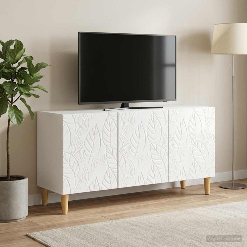 Meuble TV 99 x 34,5 x 50 cm Blanc brillant Bois d'ingénierie 620114620114