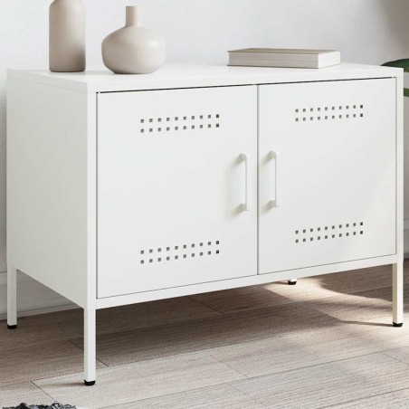 Meuble TV blanc 68x39x50,5 cm acier 620115620115